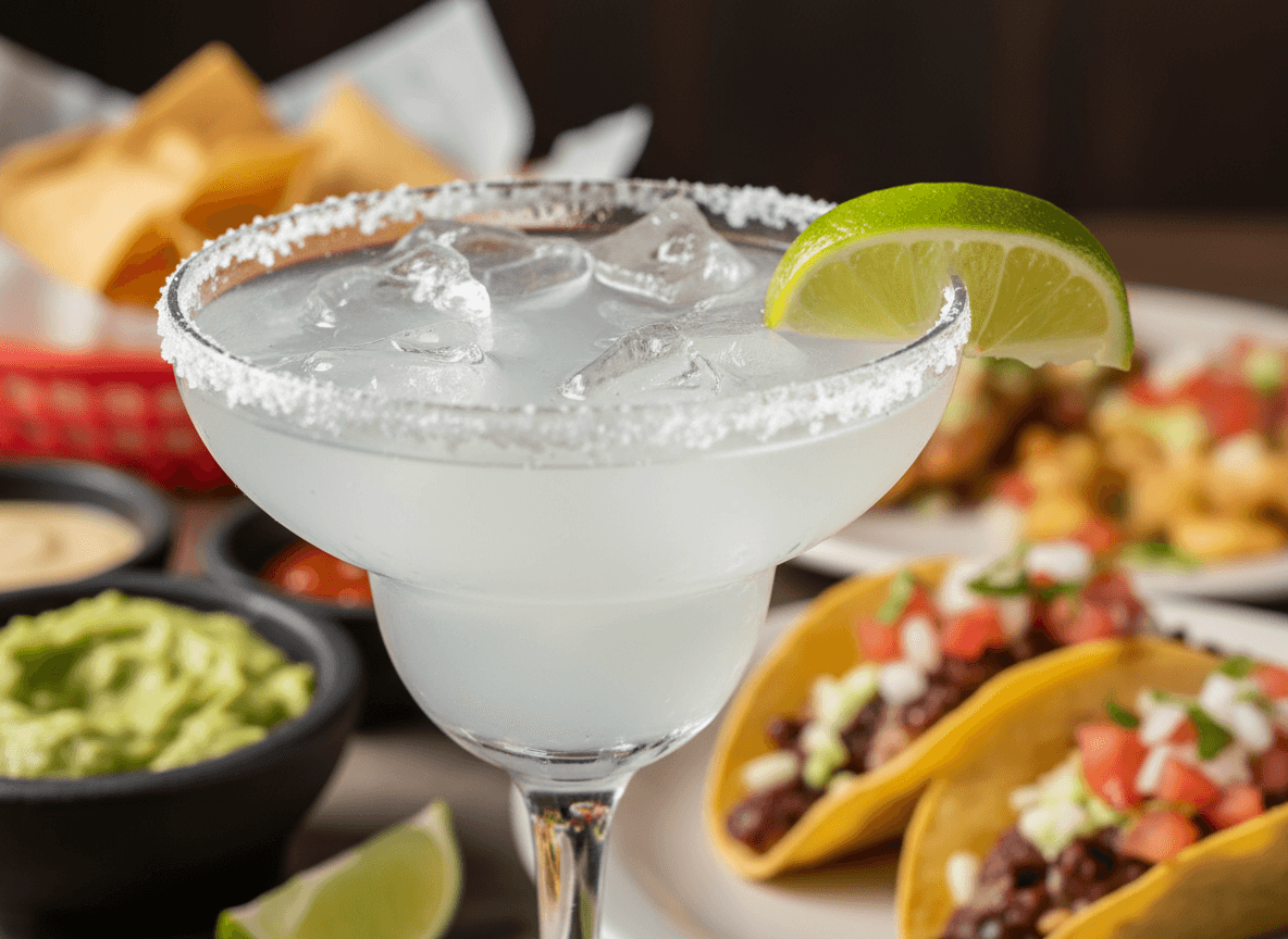 Fresh margarita cocktail with lime